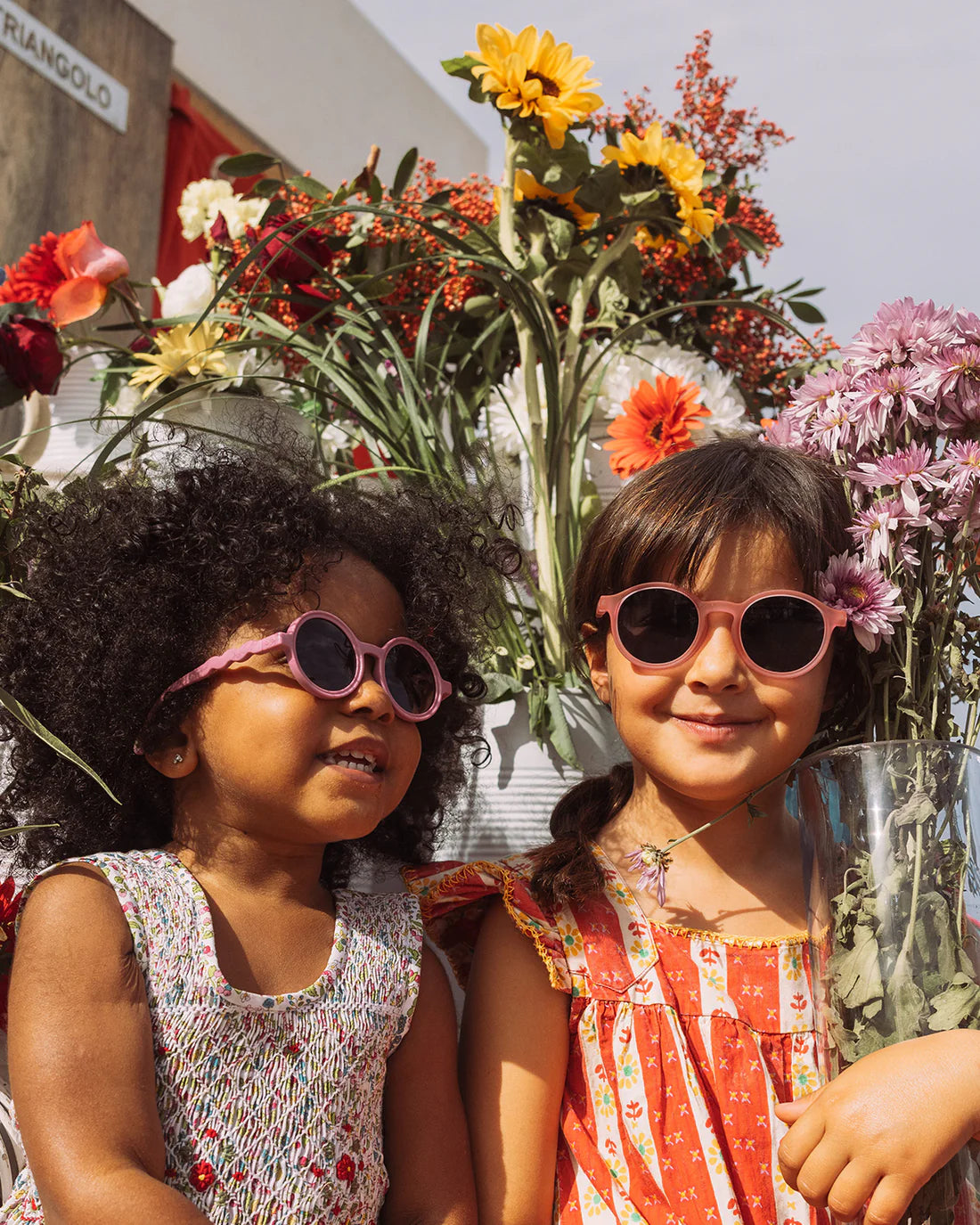 Occhiali da sole ovali bambina rosa Rock Rose 3-5 anni