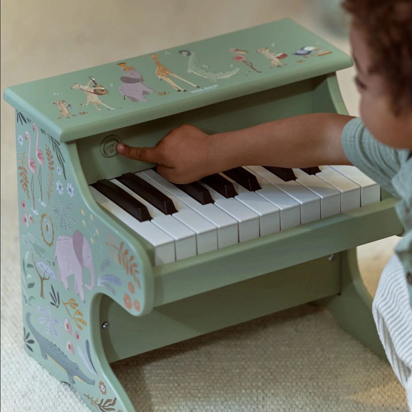 Piano in legno verde Safari Friends