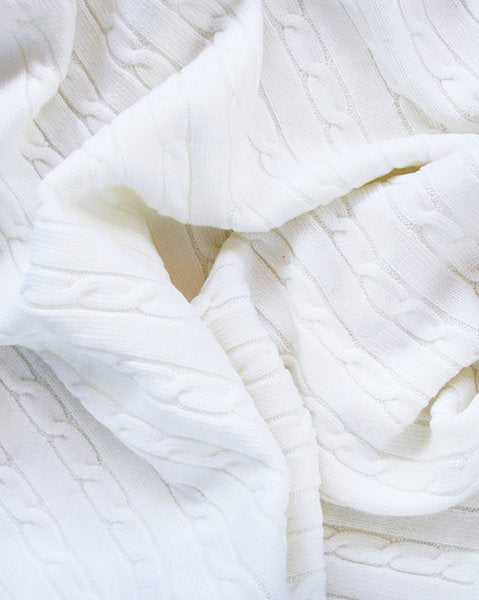 Coperta a trecce latte pura lana merino