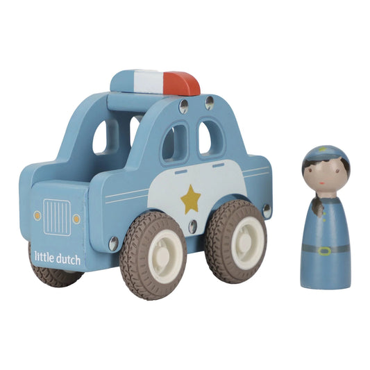 Macchina della polizia con personaggio