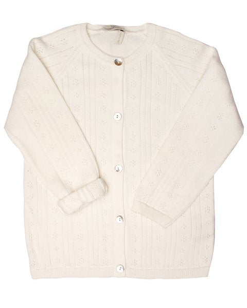 Cardigan bambina maglia cotone bio