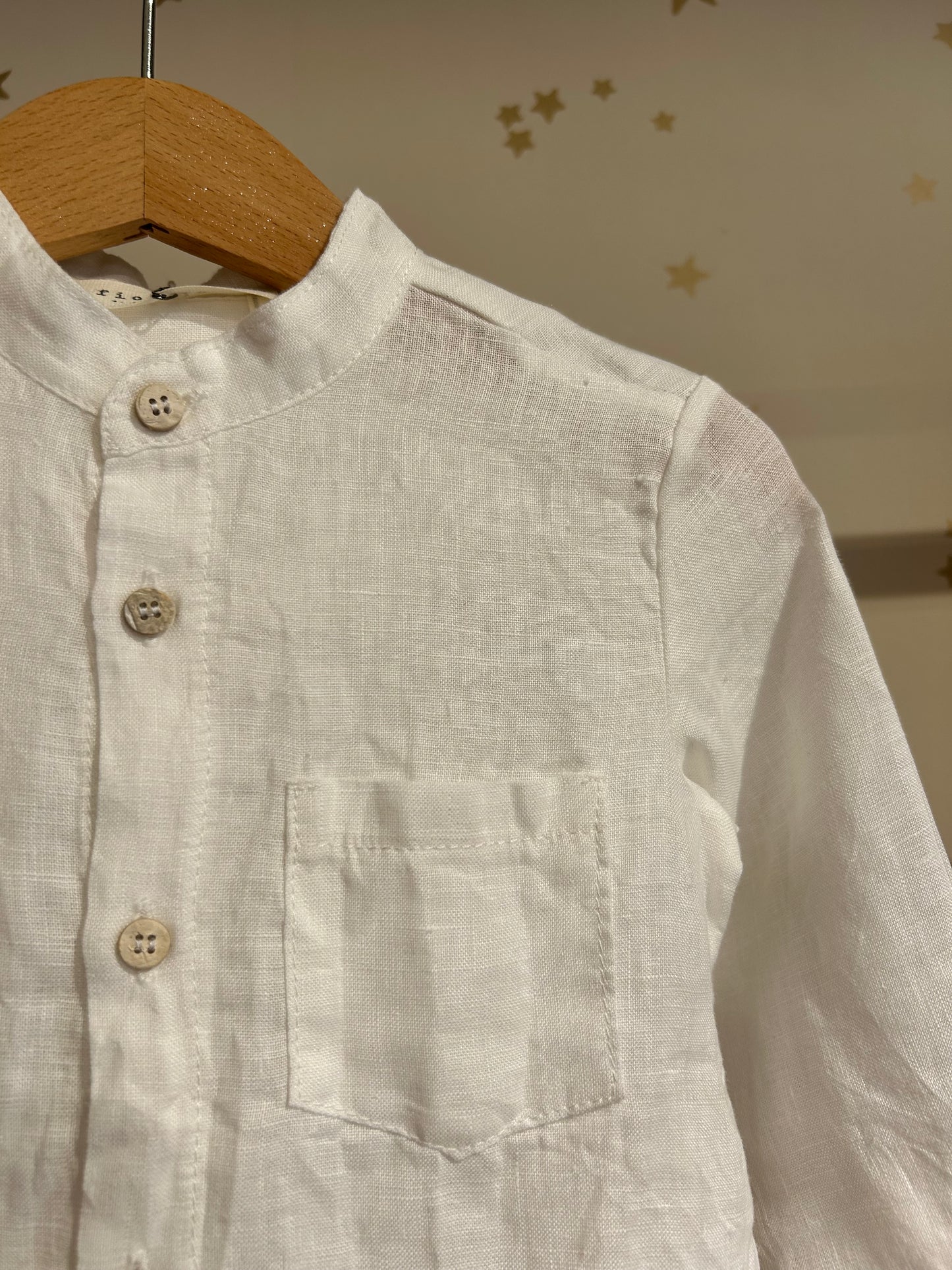 Camicia baby lino bianco