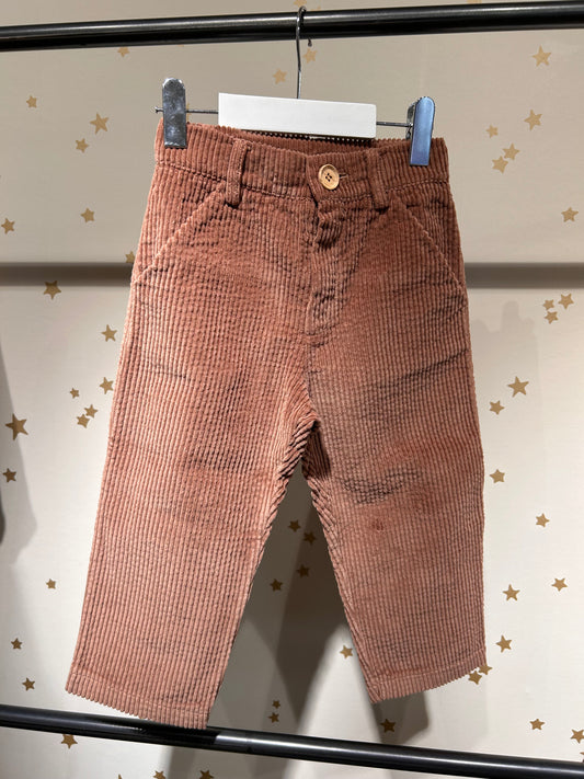 Pantalone in velluto a coste moka mousse