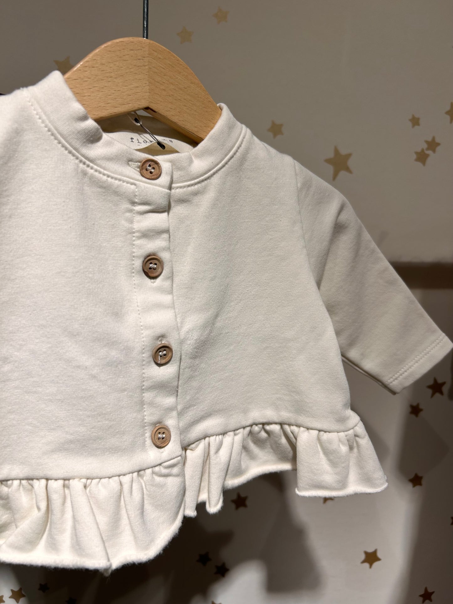 Cardigan felpa baby avorio