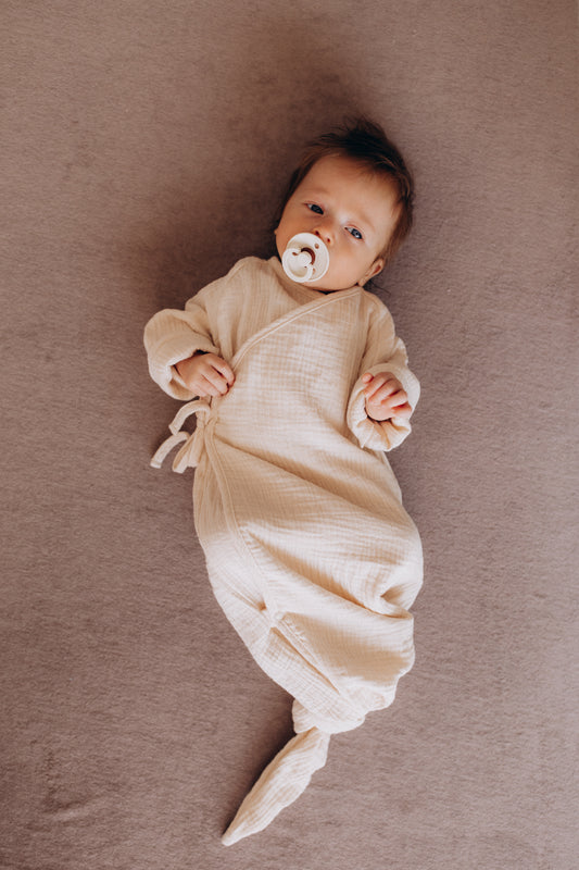 Coperta kimono/sacco nanna in mussola ecru