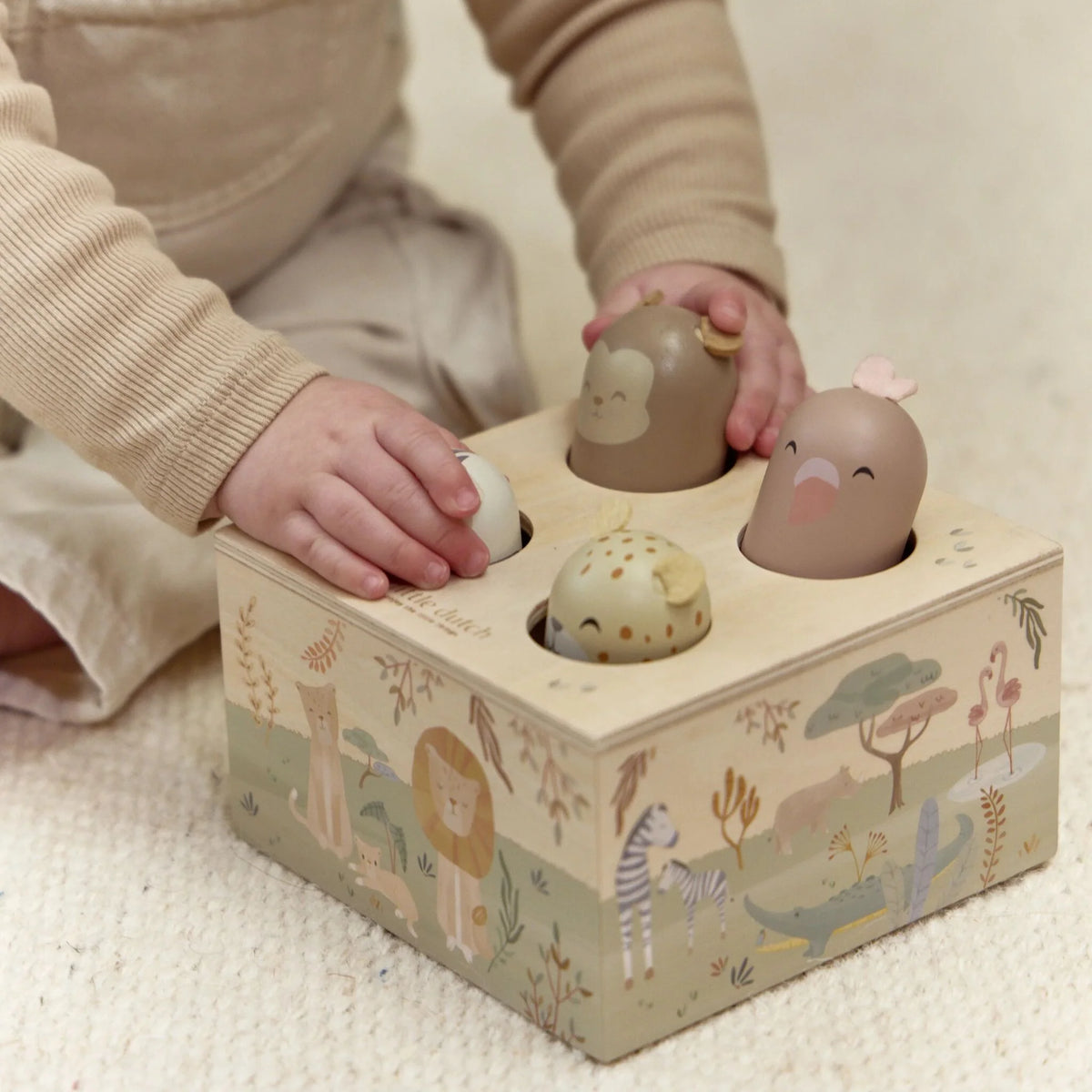 Gioco pop-up in legno Safari Friends