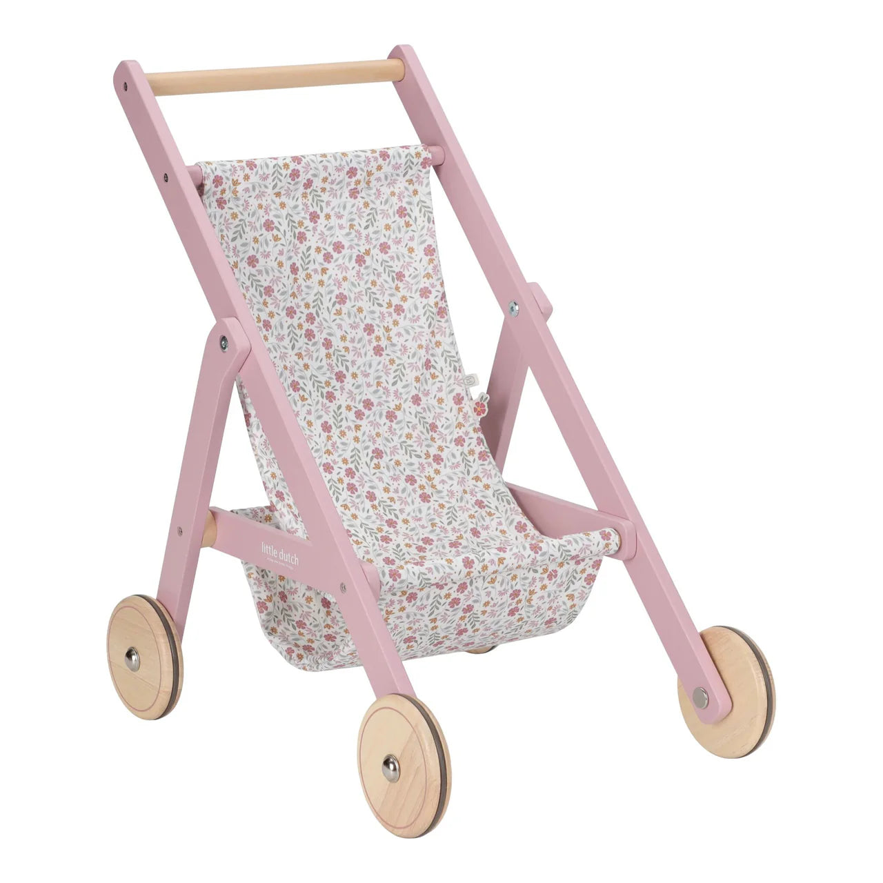 Wooden doll stroller