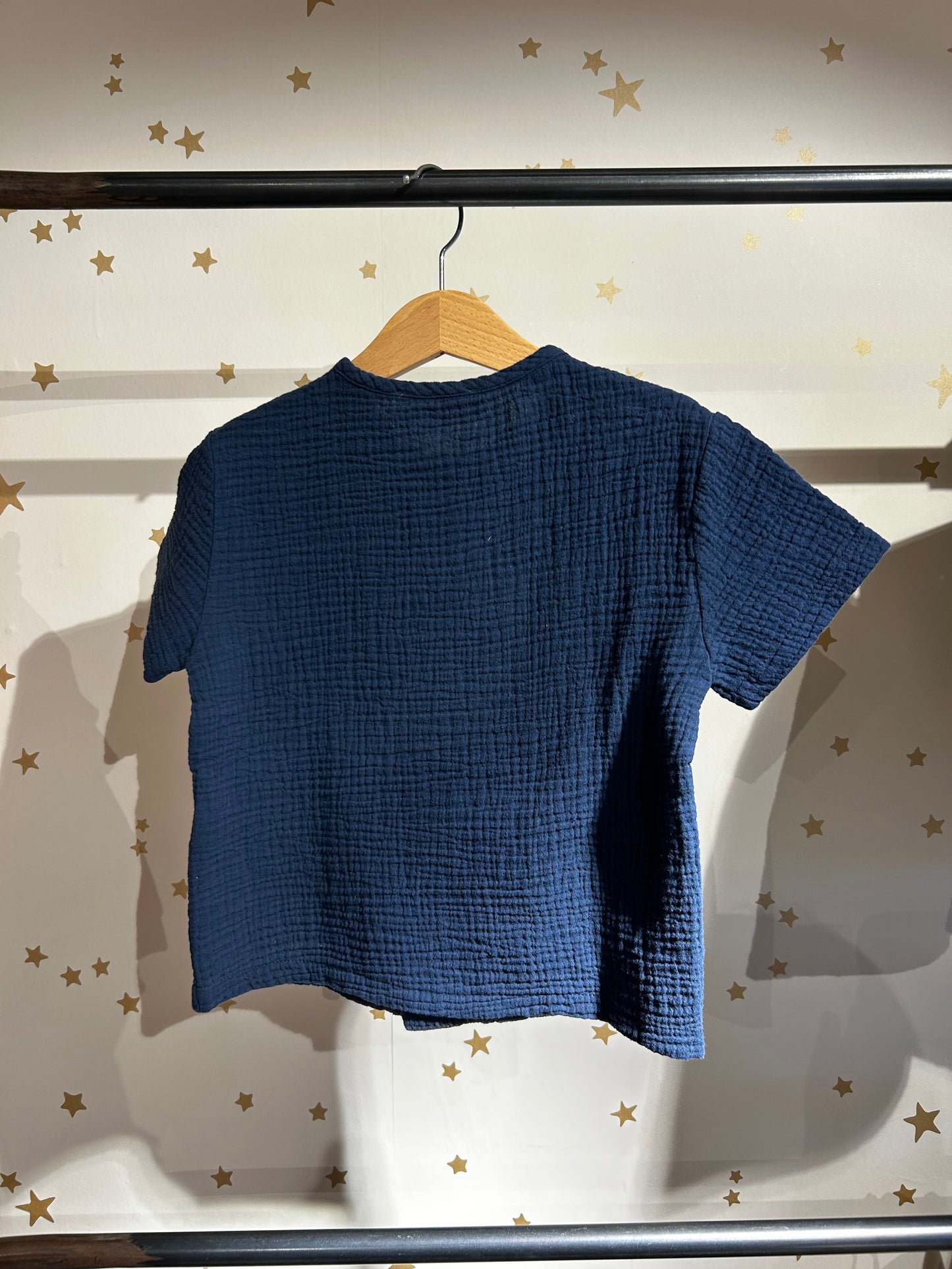 Camicia manica corta in mussola Notte