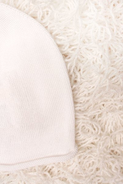 Cuffia neonato ricciolino bianca eucalipto