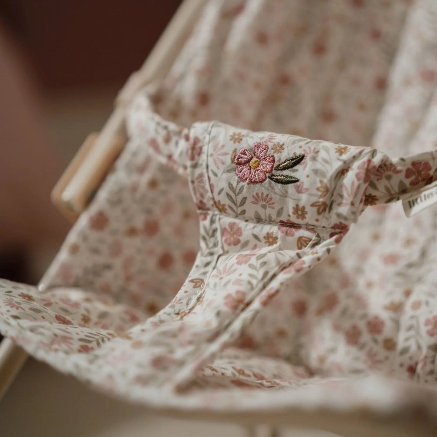 Passeggino bambole in metallo bianco/rosa