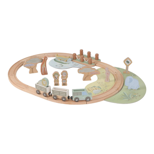 Set trenino in legno Safari Friends
