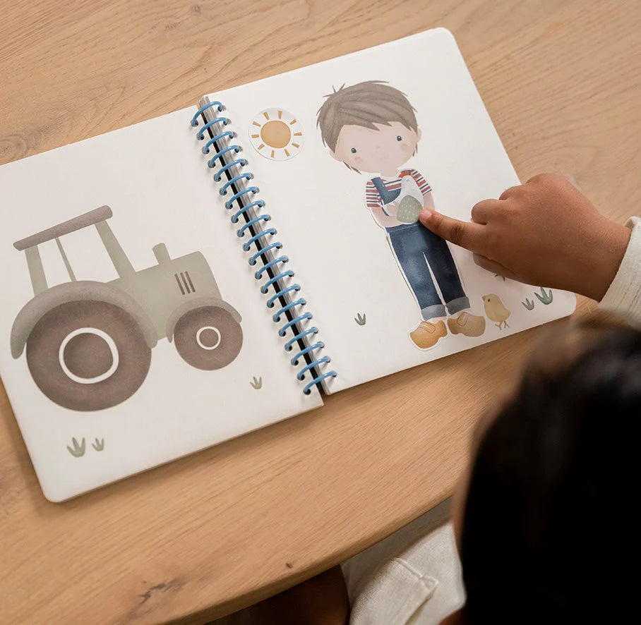 Libro con stickers Dress me up Jim & Friends