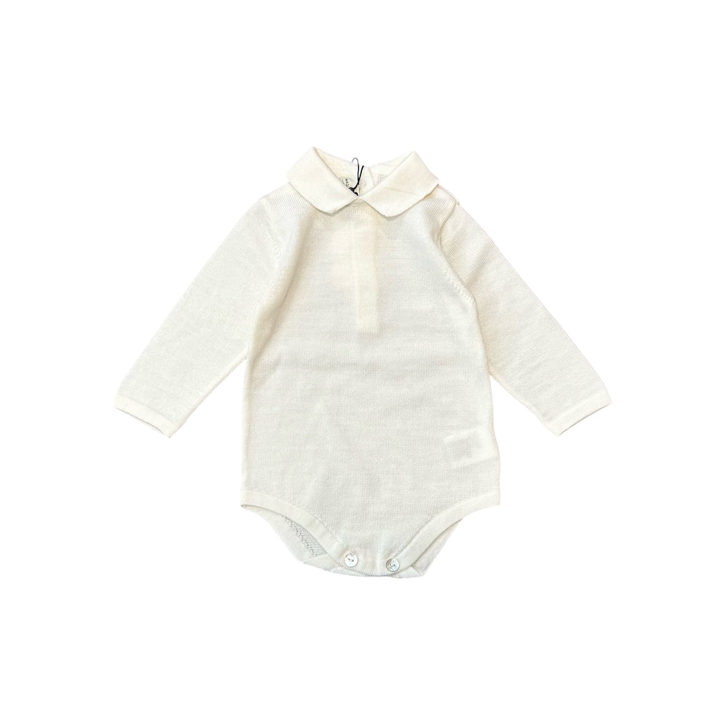 Body neonato lana panna 