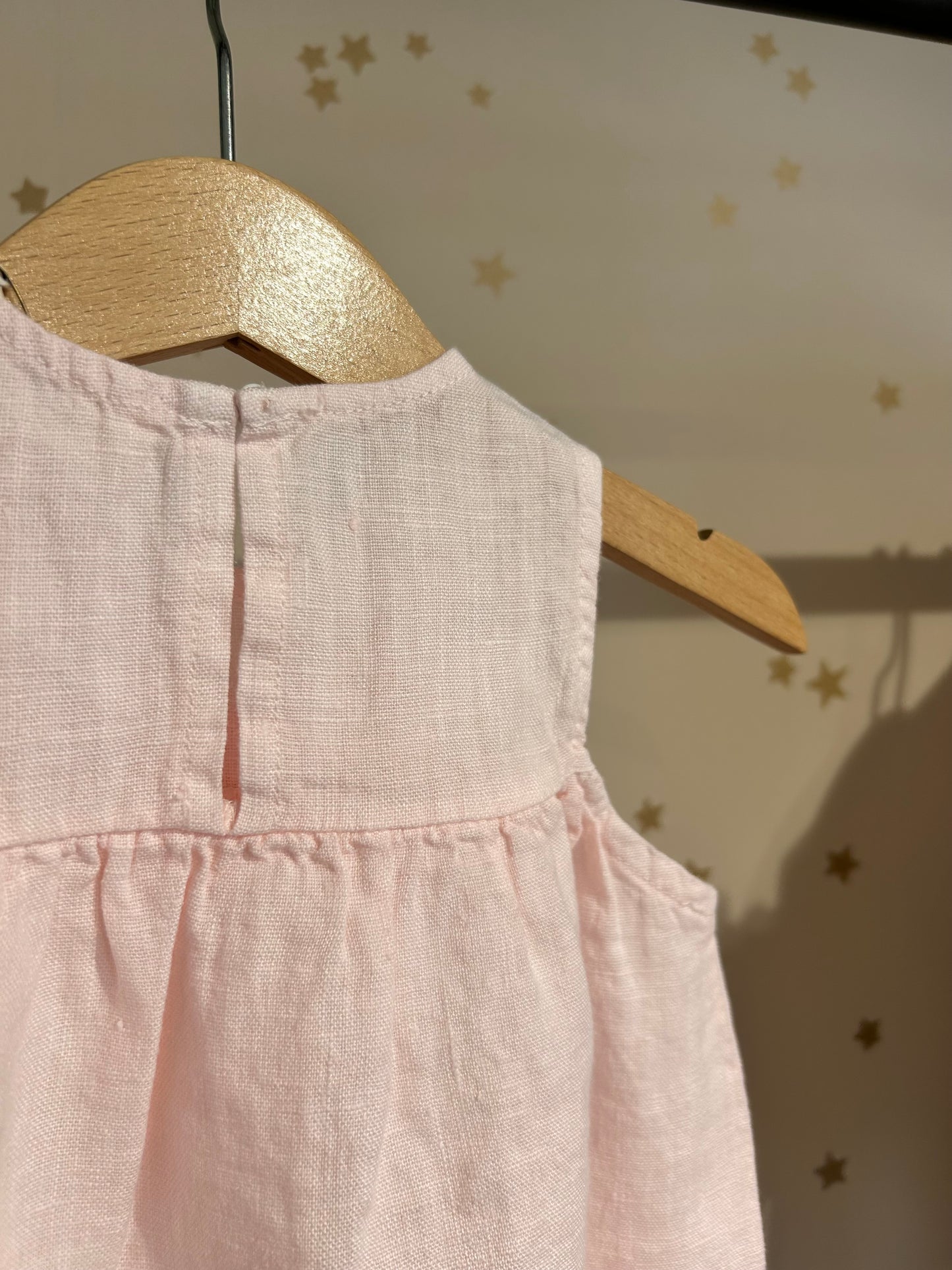 Blusa baby in lino rosa confetto