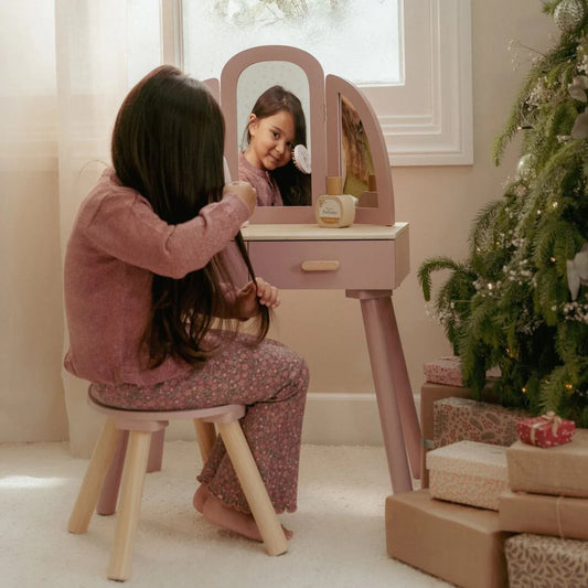 Tavolino beauty rosa in legno