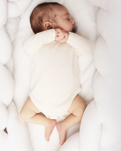Body neonato colletto latte pura lana merino