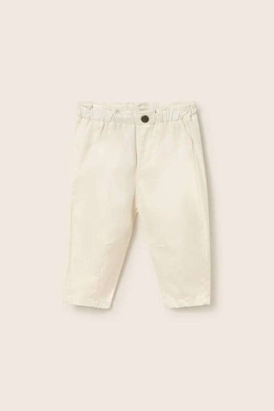 Pantalone baby in twill di cotone avorio Atenas