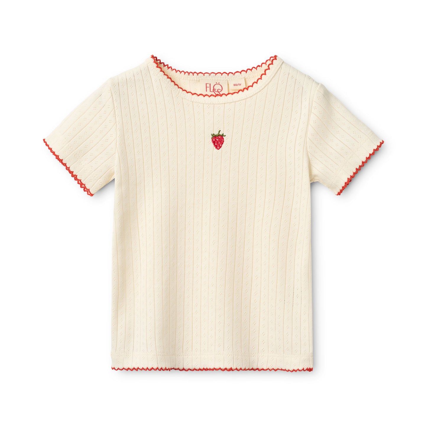 T-shirt ricamo fragola Flora