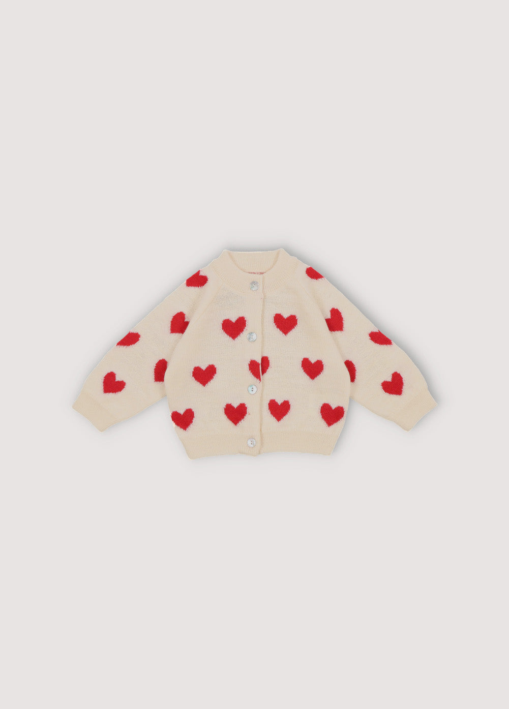 Completo Cardigan e Pantaloni baby Fuji cuori