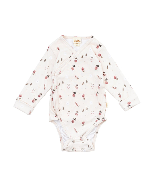 Body kimono rosa Flora cotone BIO