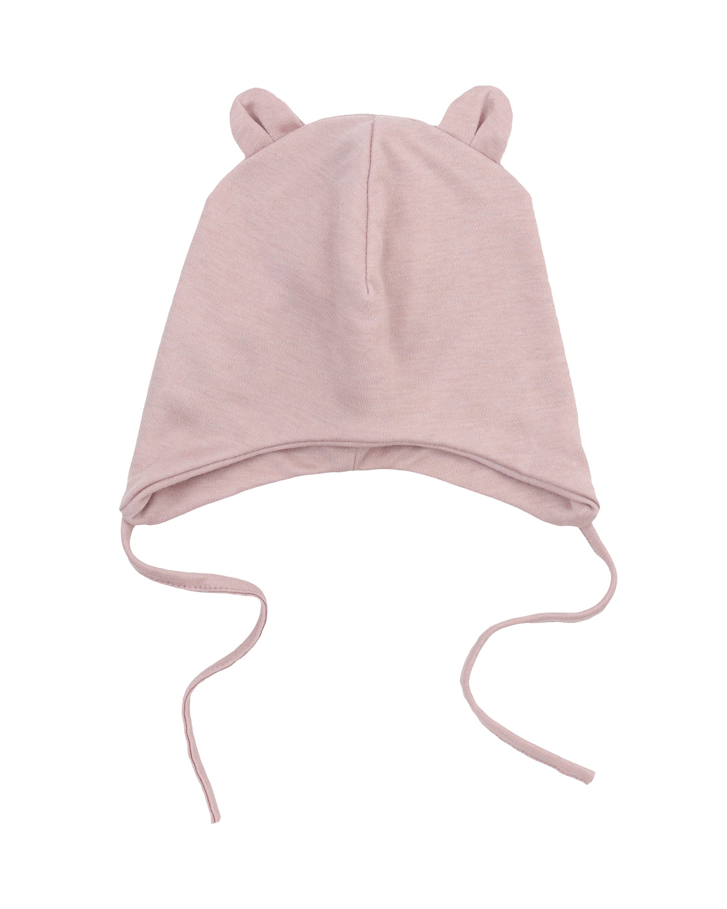 Cuffietta neonata lyocell/lana orecchie orso Pink Sand