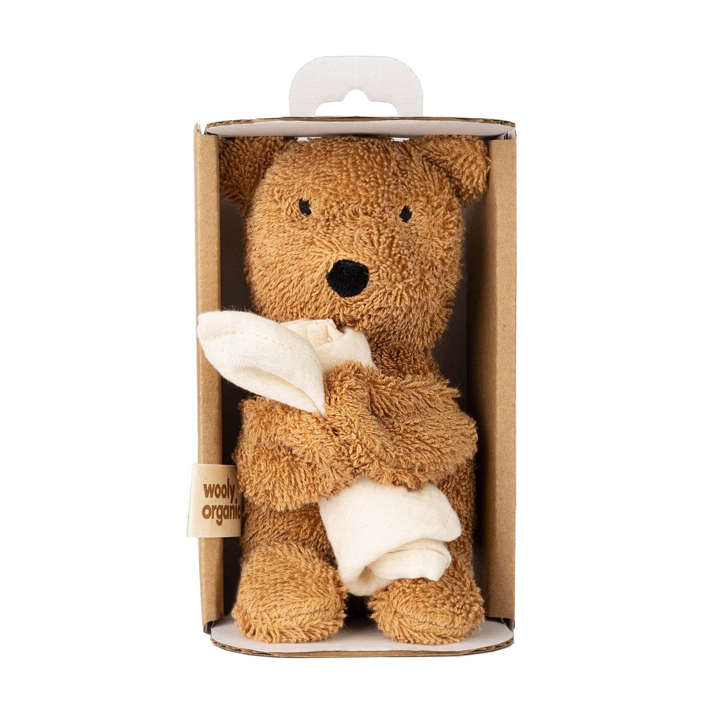 Peluches orsetto con panno coccola mussola cotone bio
