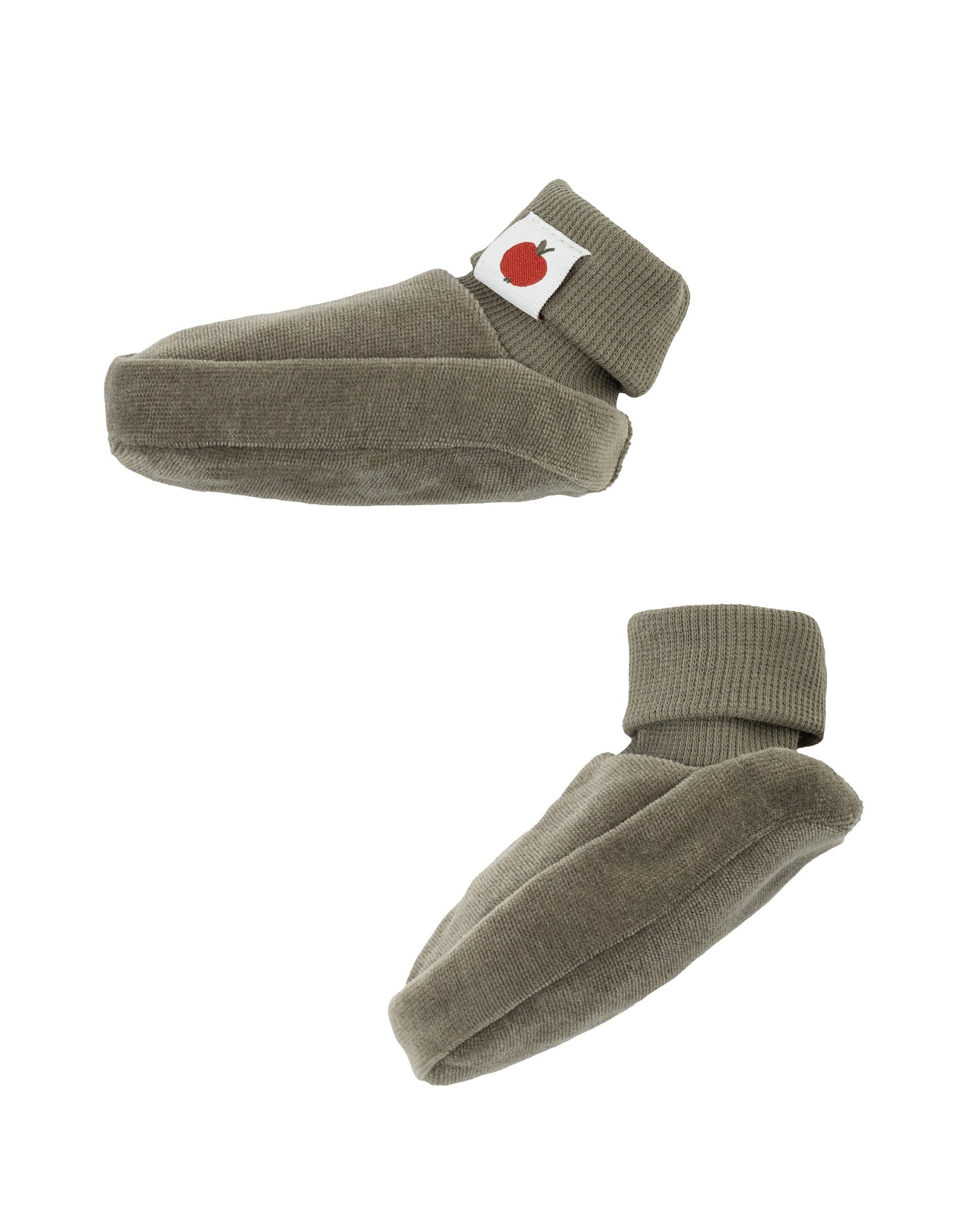 Scarpine neonato verde ciniglia cotone BIO