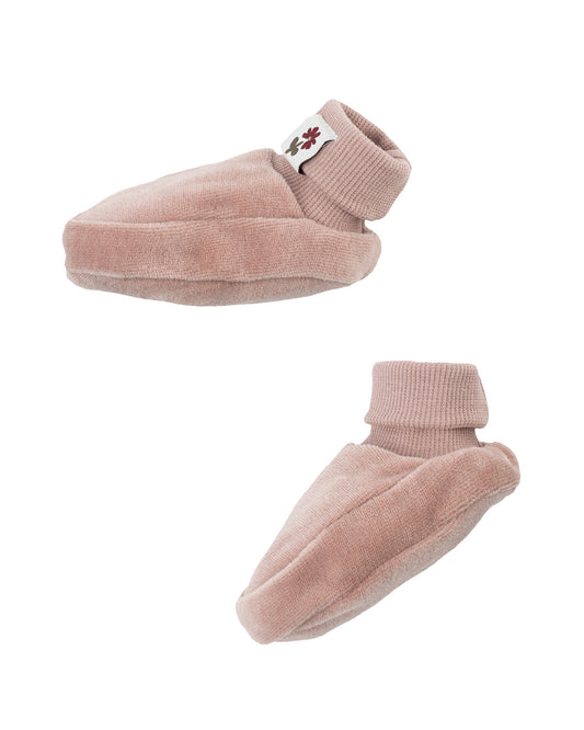 Scarpine neonato rosa ciniglia cotone BIO