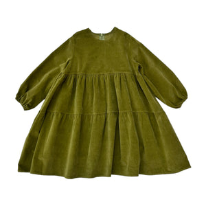 Abito balze velluto verde