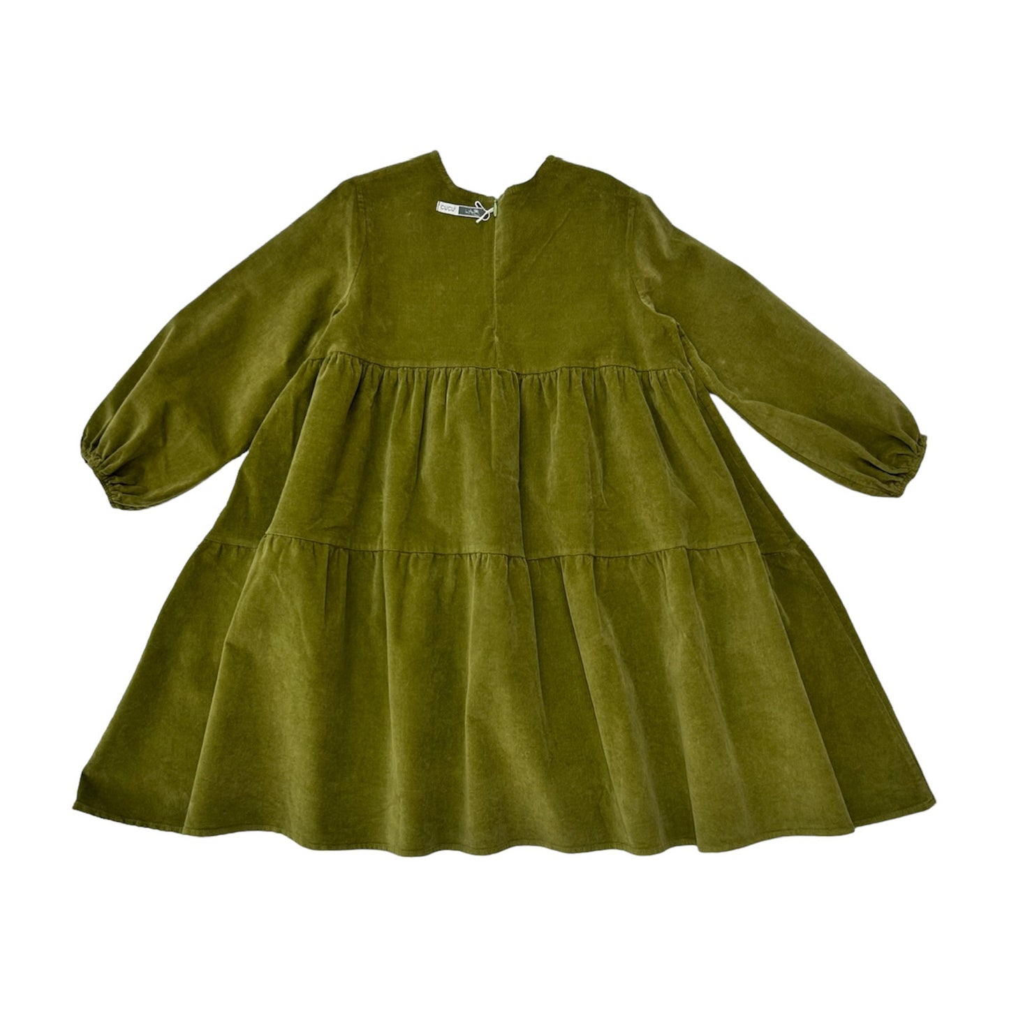 Abito balze velluto verde
