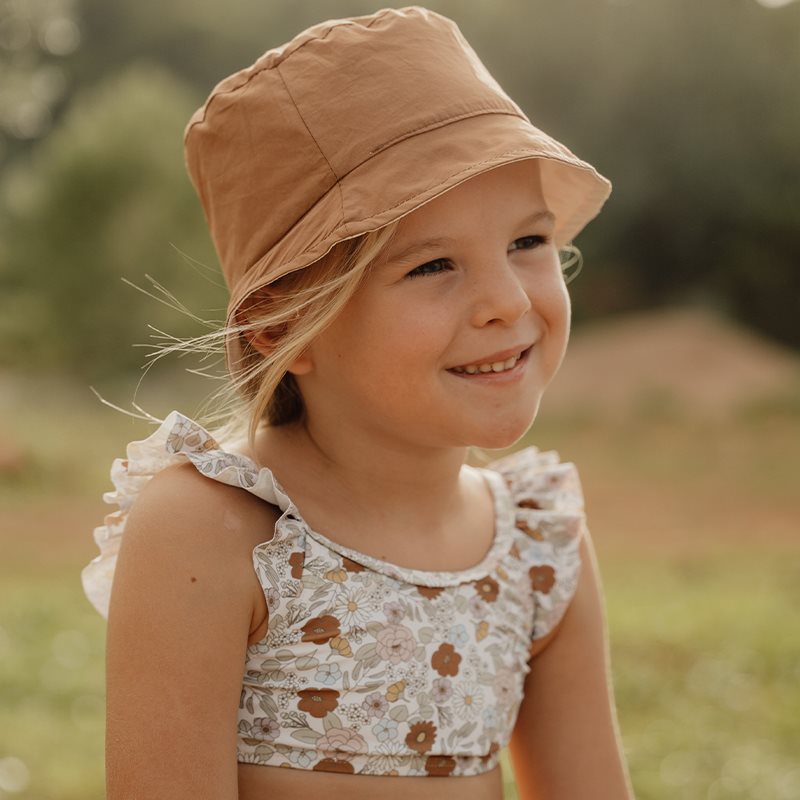 Cappello pescatore baby reversibile Vintage Caramello/Bianco