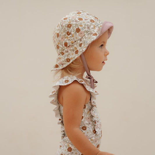 Cappello baby reversibile, fiori Vintage