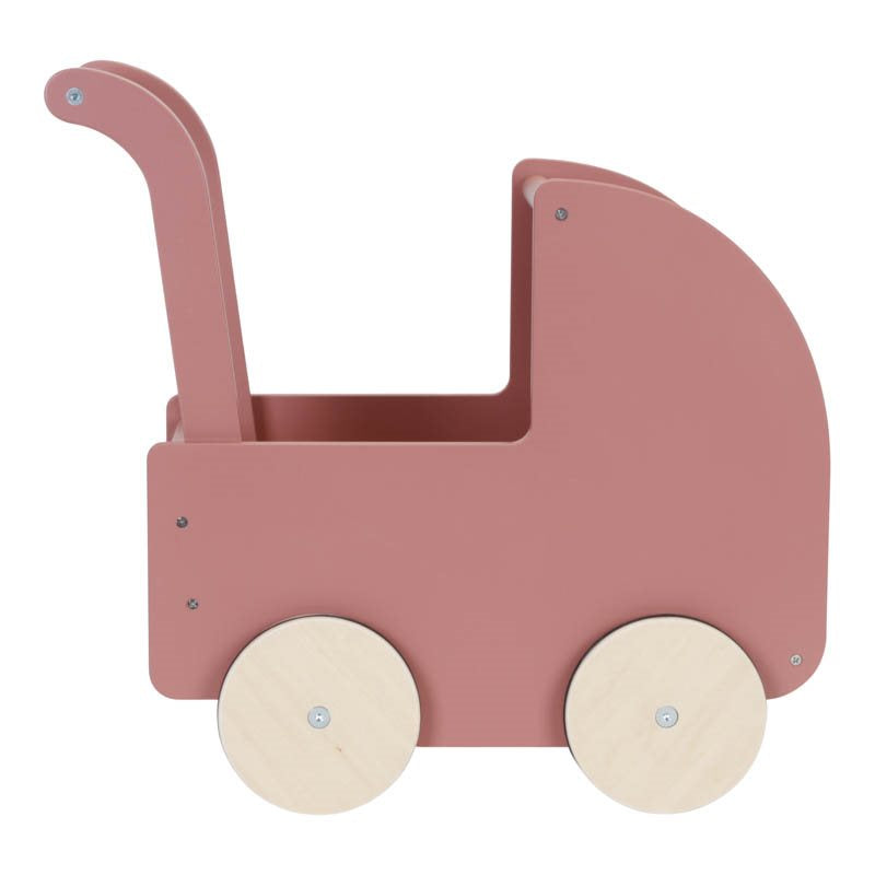Carrozzina delle bambole in legno