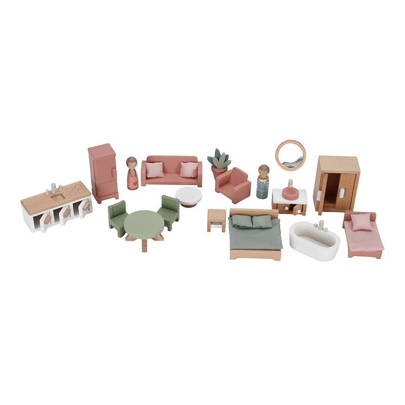 Maison de poupée en bois rose