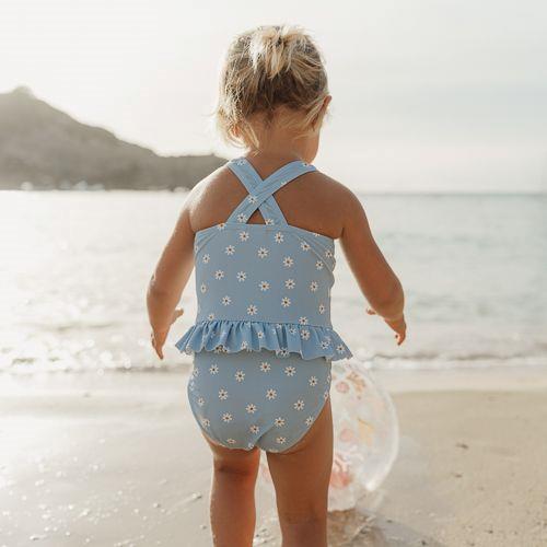 Maillot de bain une pièce bleu Marguerites