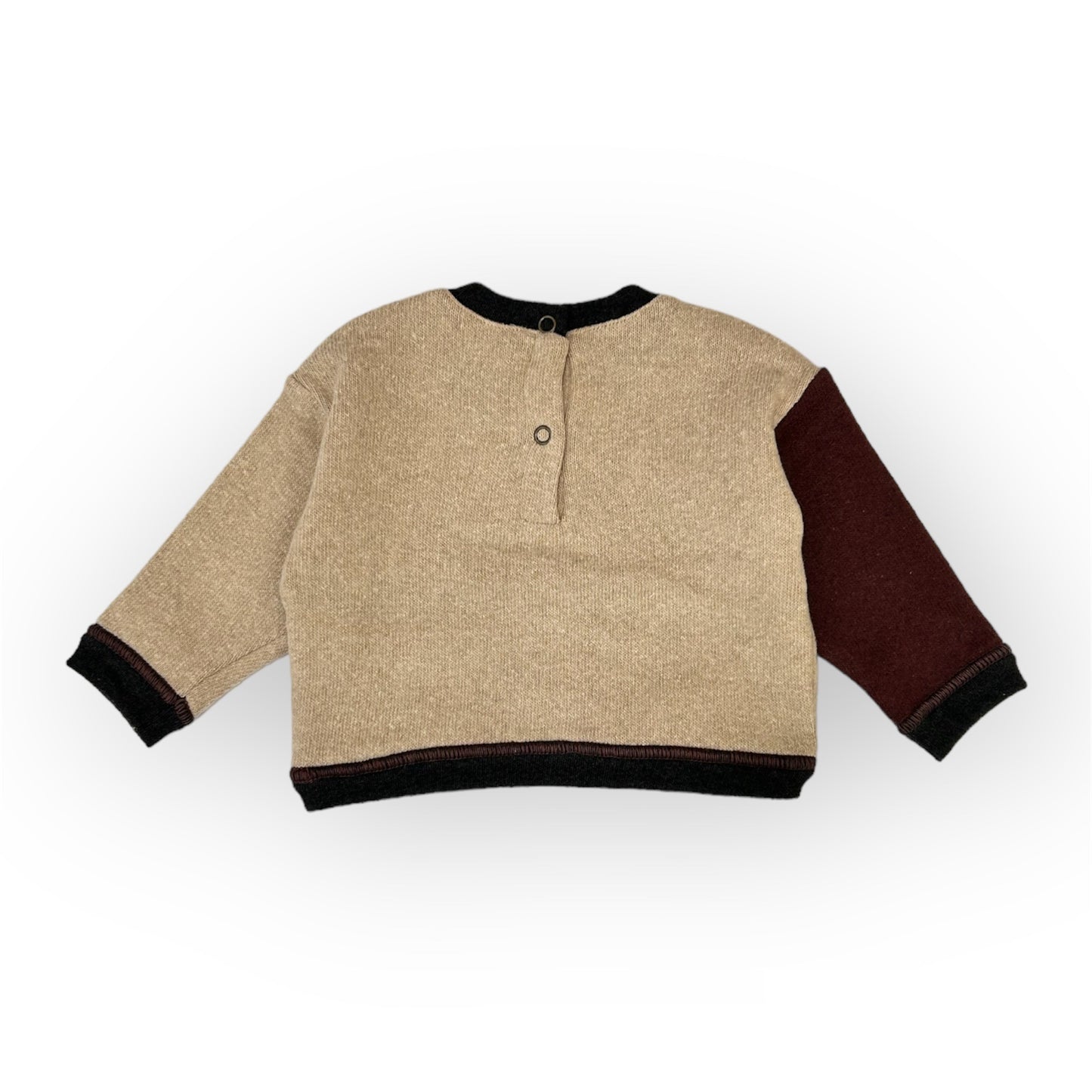 Sweat bébé bouleau manches contrastées
