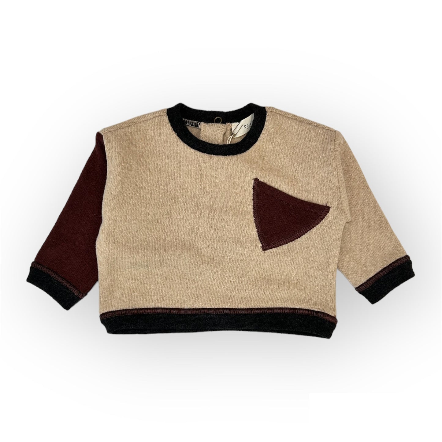 Sweat bébé bouleau manches contrastées