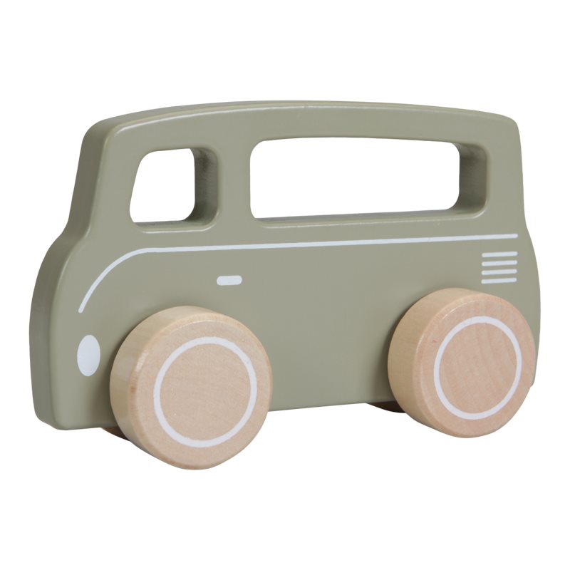 Van toy car in olive wood