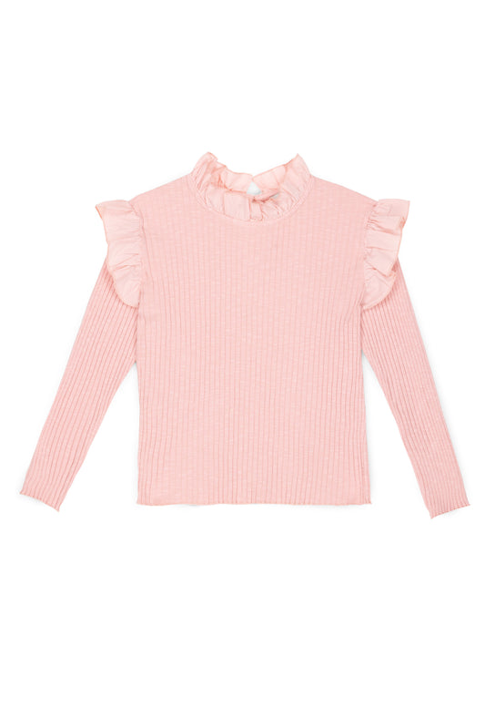 Maglietta Rosa Charlotte volant