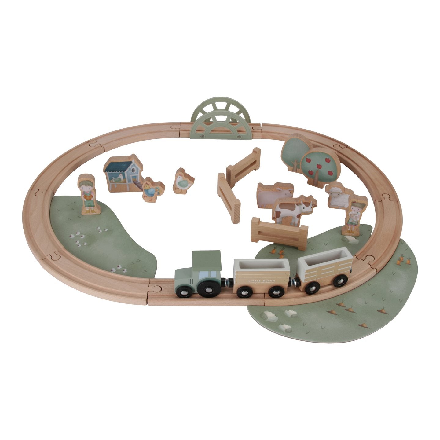 Wooden farm train