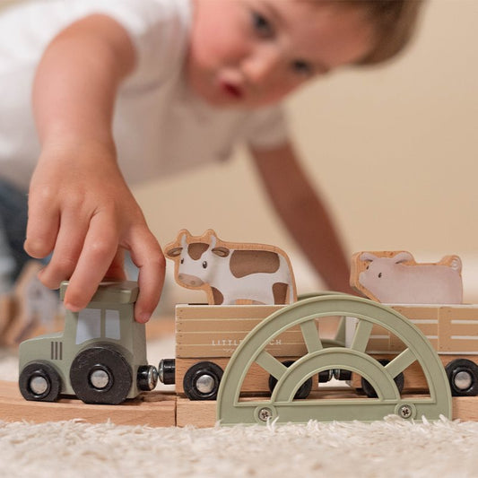 Wooden farm train
