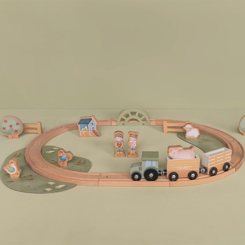 Wooden farm train