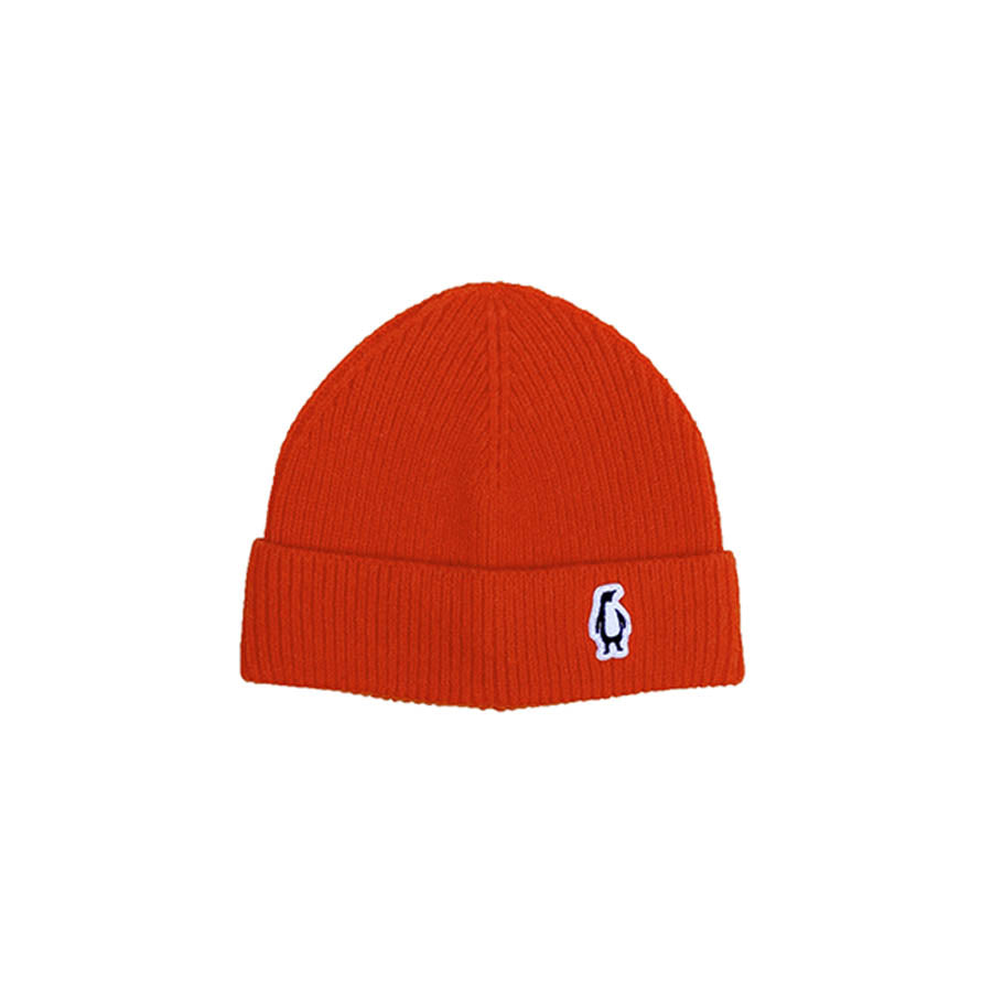 Red Dragon Knitted Beanie in Coral Red