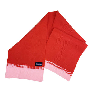 Sciarpa in maglia bicolore Little Dragon, rosa e corallo