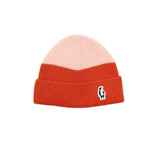 King Kuala two-tone knit hat, pink and coral