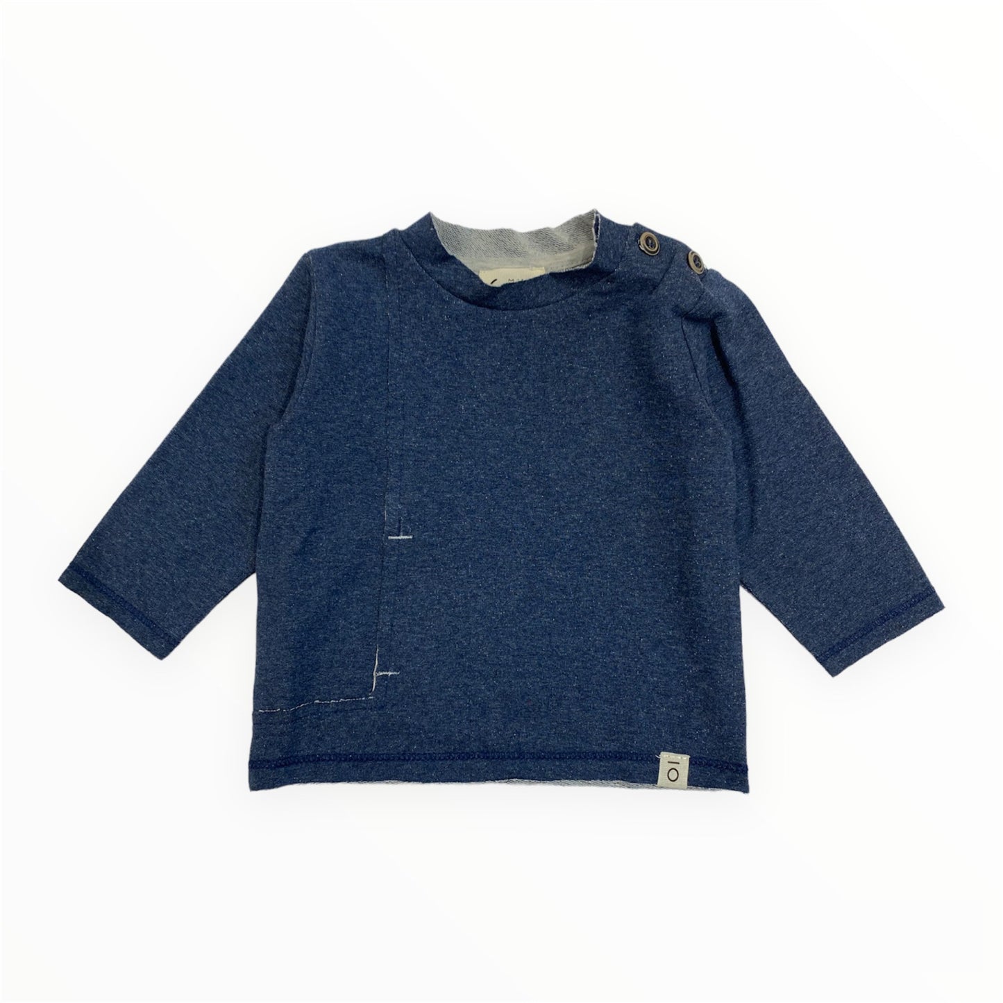 Navy blue melange cotton sweatshirt