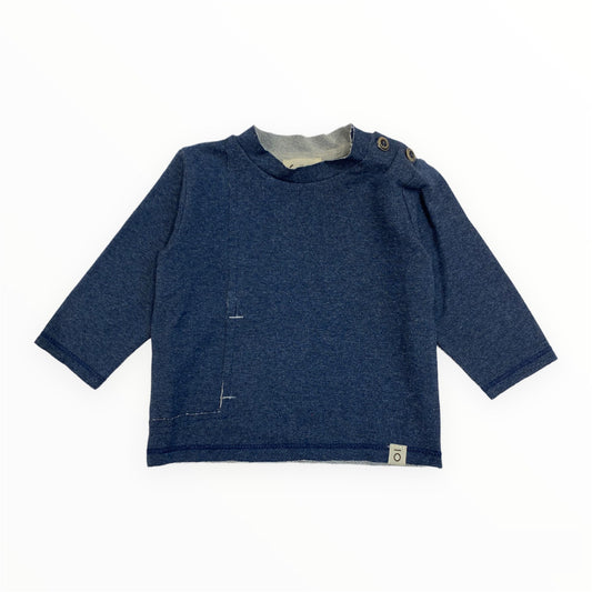 Felpa in cotone melange blu navy