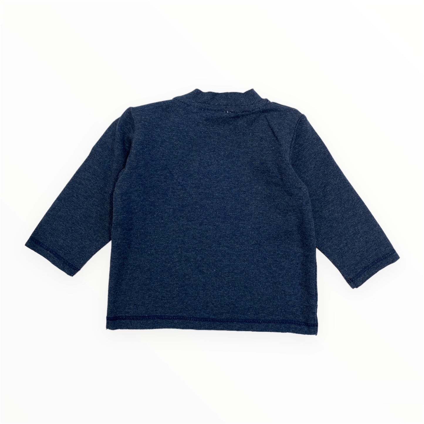 Navy blue melange cotton sweatshirt