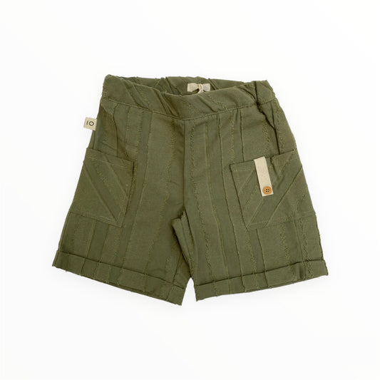 Bermuda in cotone jacquard/verde militare