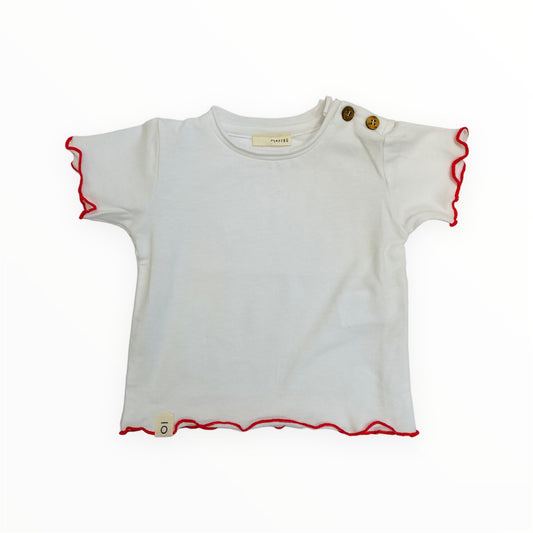 T-shirt con profilo rosa bubble, cotone bio